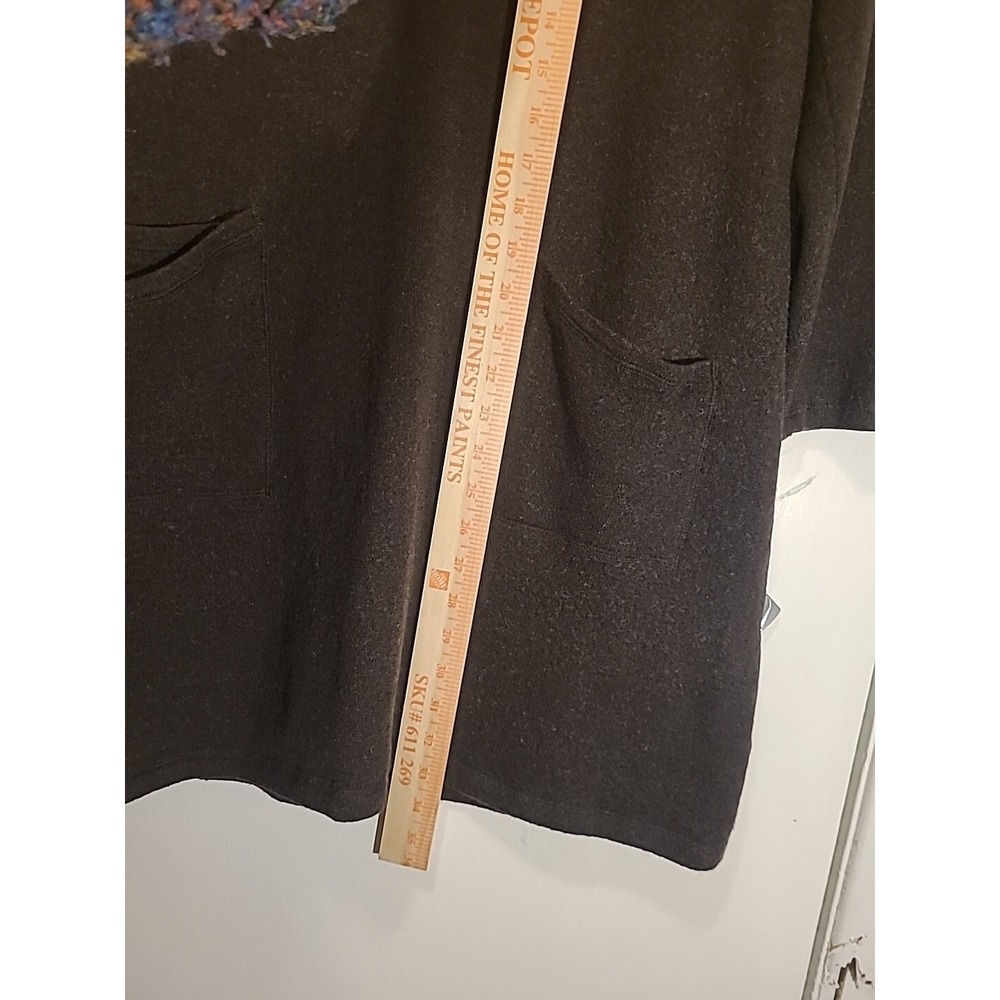 J Jill Tunic Sweater Wool Cashmere Long Sleeve V-neck Brown Front Pockets Lg Pet - Picture 9 of 16